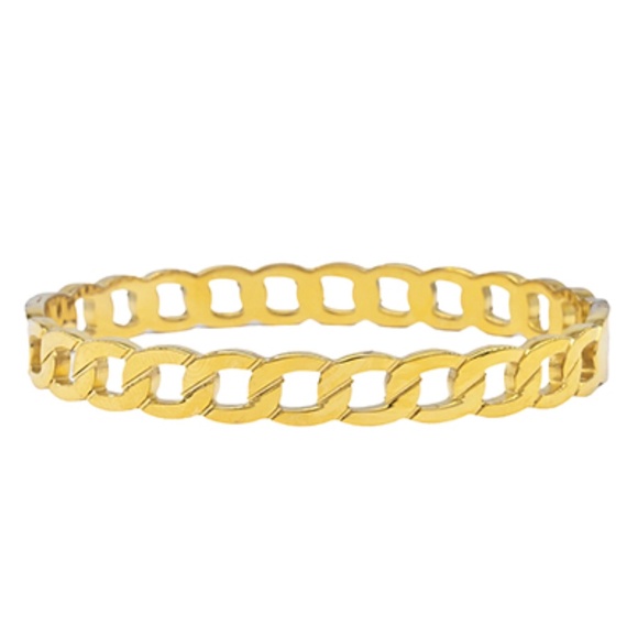 Linked Bold Chain Bangle Bracelet